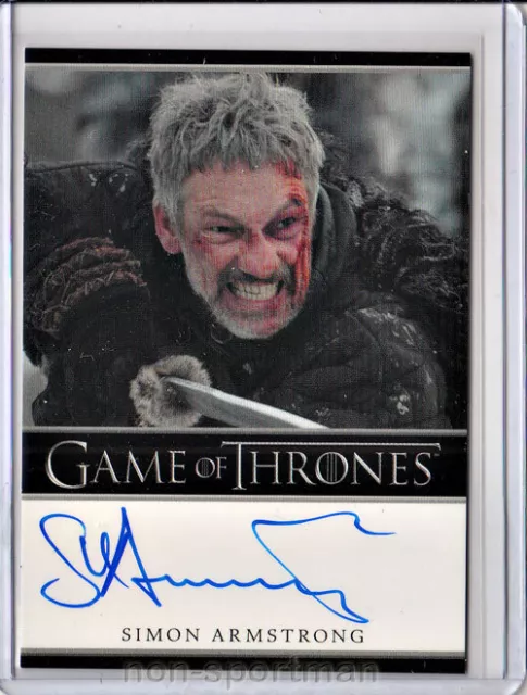 Game Of Thrones Season 2 Simon Armstrong Autograph