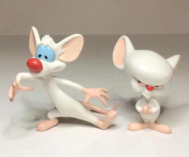 Warner Brothers Pink And The Brain Figures Cake Toppers PVC 1995 Dakin Vtg