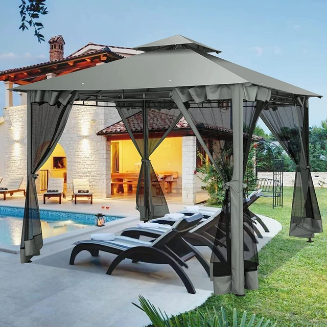 Pavillon 3x3 Wasserdicht Faltpavillon Pergolen Pop-Up Pavilon mit 105