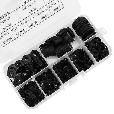 Set rondelle 500 pezzi nylon M2-M10 - scatola nera. Spedizione veloce