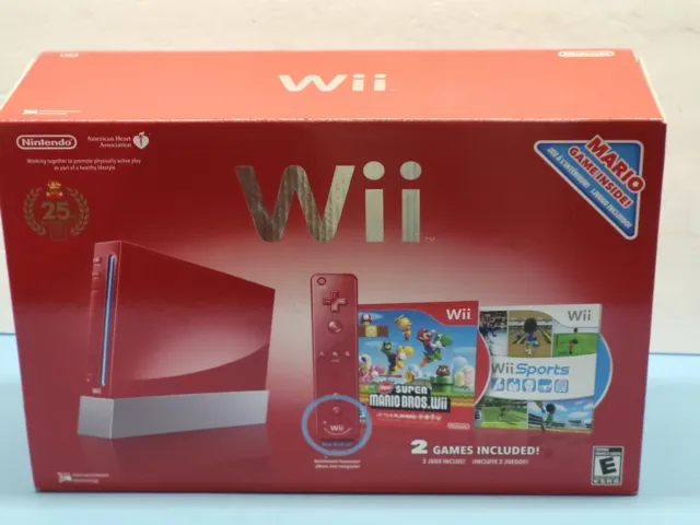 Nintendo Wii New Super Mario Bros. Pack Red Console (RCLSRAAK) for sale  online