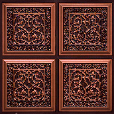 # 231 - Antique Copper 2'x2' PVC Faux Tin Decorative Ceiling Tile Panels Glue-Up