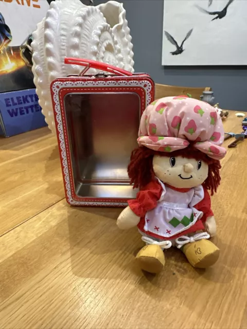 Strawberry Shortcake 18" Rag Dog Stuffed Toy Plush With Tin. Vintage