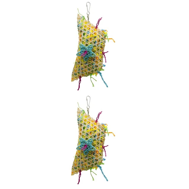 2 pcs Parrot Bird Toys Hängen Papagei Spielzeug Vogel Bambus Spielzeug Liebe Vög