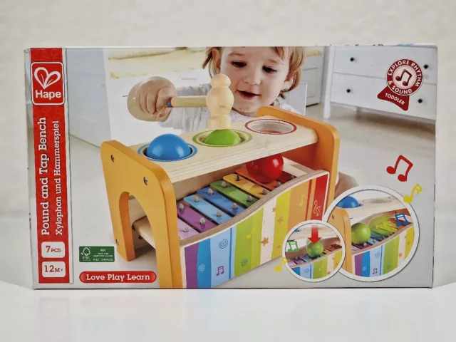 Hape Xylophon und Hammerspiel mit ausziehbarem Xylophon Musikspielzeug NEUWERTIG