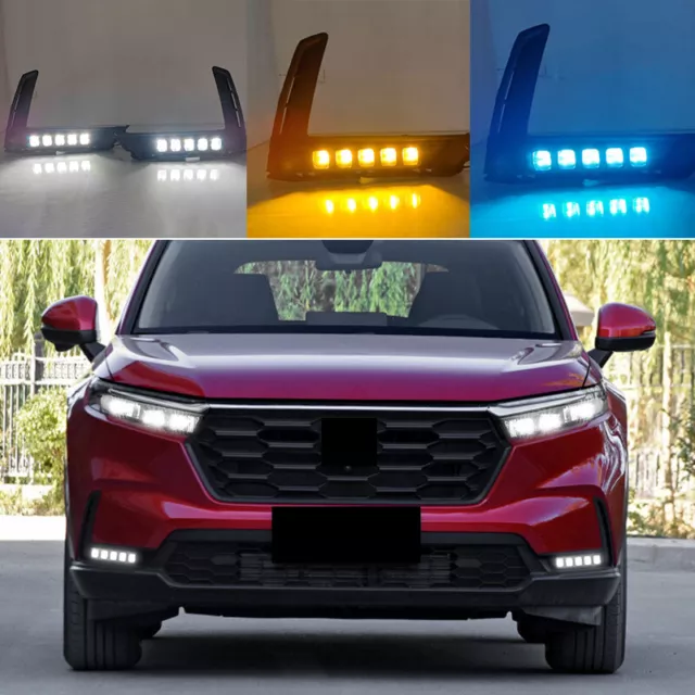 FOR HONDA CRV CRV 20232024 Black Led DRL Front Bumper Fog Light 3