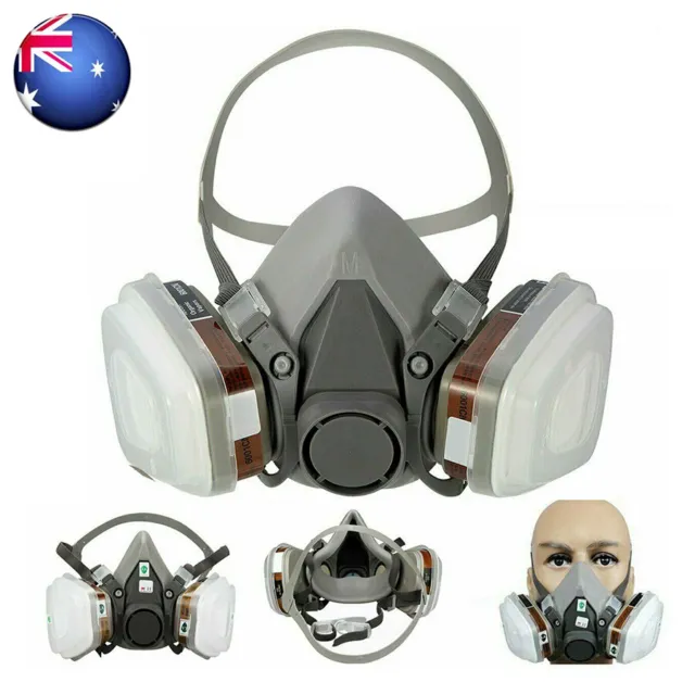 Half Face Respirator Painting Spraying Mouth Gas Mask Protect Vapour Reusable