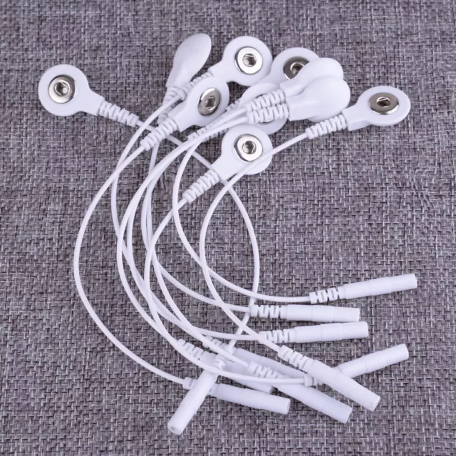 10X Tens 2.0mm to 3.5mm Pin Snap Connector Electrode Lead Wire Adapter Cable Nm