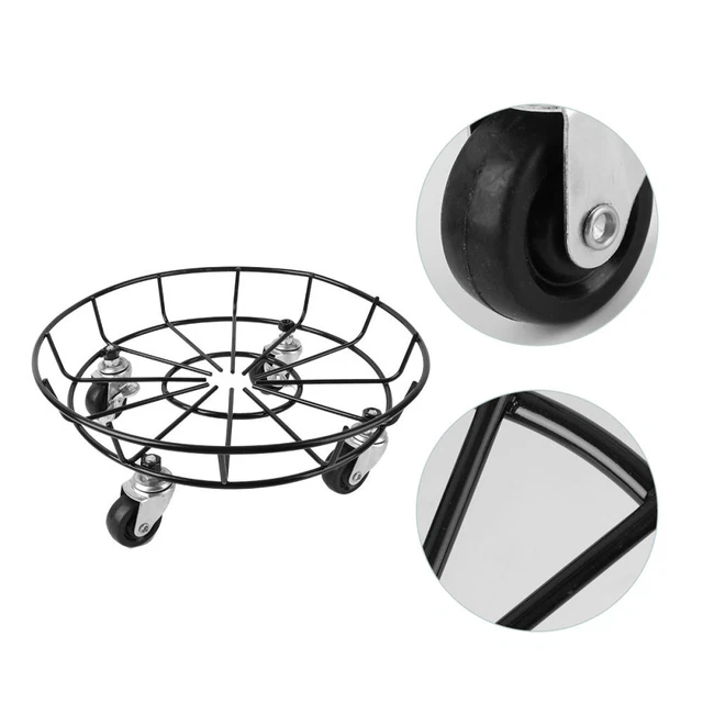 Plant Caddies Wheels Flower Pot Base Metal Tray Round Indoor