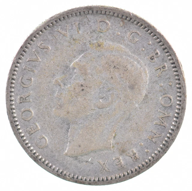Roughly the Size of a Dime 1945 Great Britain 6 Pence World Silver Coin *310
