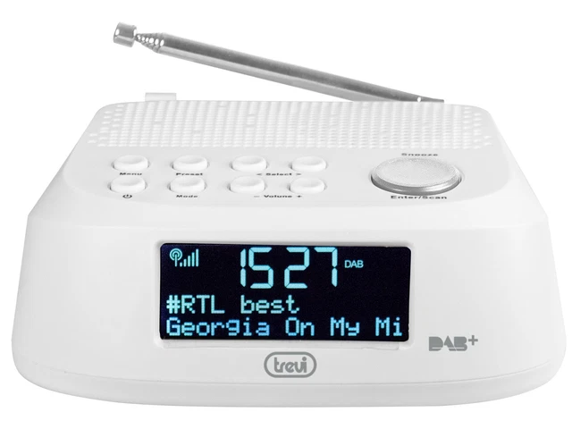 Radio Trevi RC 80D4 DAB Orologio Digitale Bianco