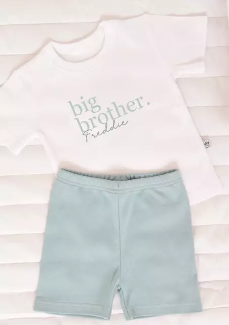 Pantaloncini e t-shirt abbinati Big Brother Little Broths nuovi bambini