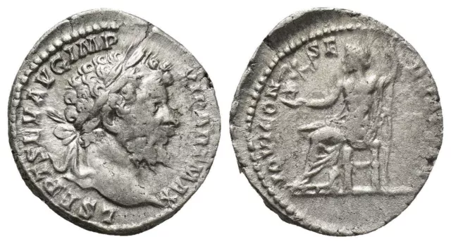 ROMAN IMPERIAL SILVER Denarius - Rome 198-200 AD - Septimius Severus w ...