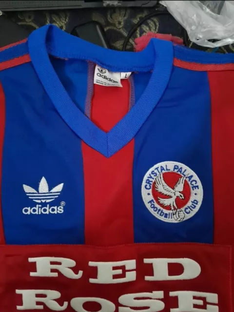 1984/1985 Crystal Palace RED ROSE Home Shirt Adidas repro. Size Large No 6