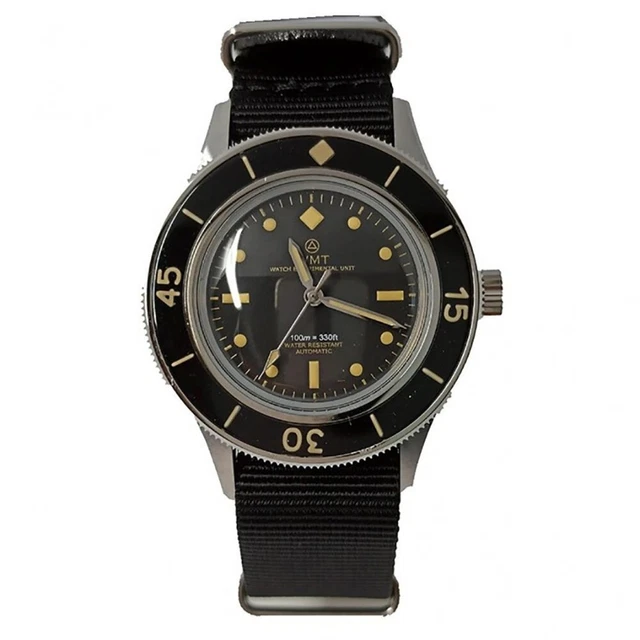 Montre Plongeuse Automatique Walter Mitt Sea Diver - Boîtier Noir 38mm - Acier Inoxydable - 100m étanchéité