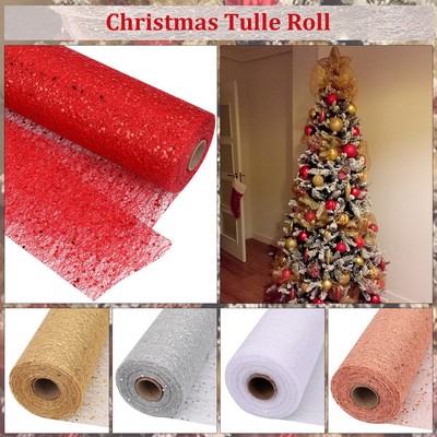 archi di capelli per bricolage decorazioni per albero di Natale SOIMISS nastro di tulle fiocco di neve confezioni regalo Rotolo di tulle di Natale artigianato 