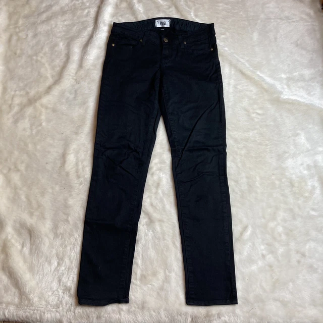 Paige Skyline Ankle Peg Black Skinny Denim Jeans 26