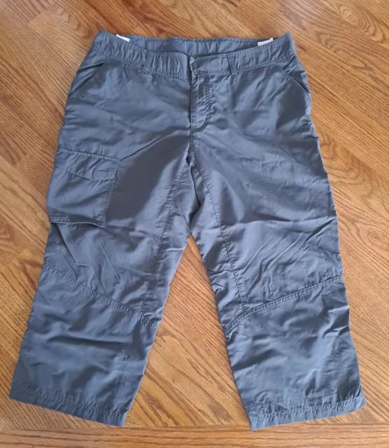 Columbia PFG Omni-Shade Capri Pants Hiking Outdoor Fishing Cargo Women’s 14 Gray