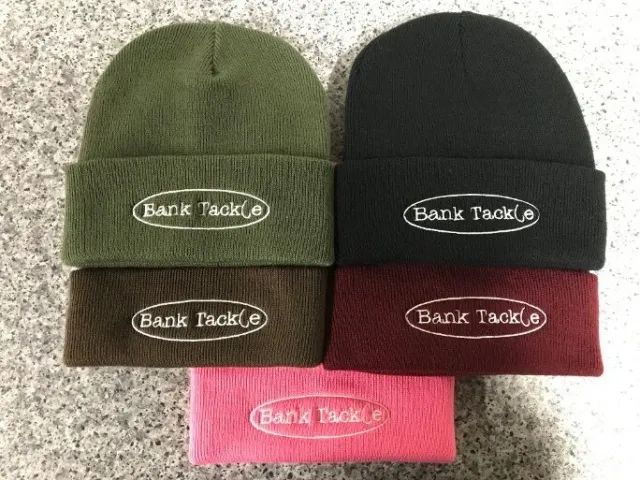 Bank Tackle Carp Fishing Beanie Hat. Warm Embroidered Logo Clothing (YH1)