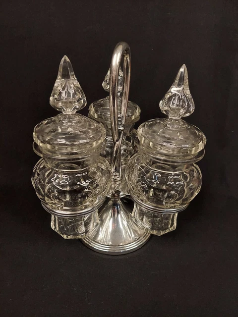 Antique Cruet Mustard set JM VAN KEMPEN & ZOON .833 STERLING SILVER