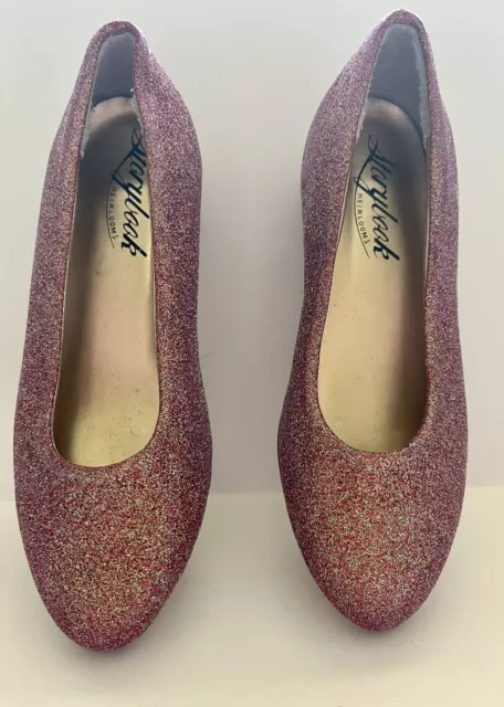 NEW! Girls 11 Heirlooms STORYBOOK Red/Gold Glitter Sparkle Dress SHOES DOROTHY