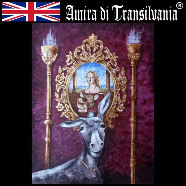 Kunst figurative Malerei Gemälde Dame mit Einhorn zeitgenössische moderne Künstlerin
