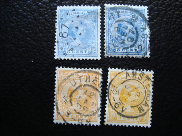 PAYS-BAS - timbre -Yvert et Tellier n° 34 x2 35 35a obl (A2)stamp netherlands