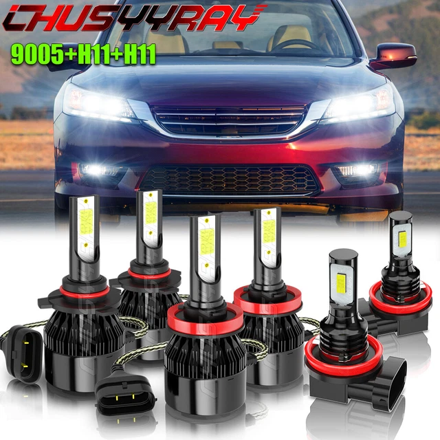 FOR Honda Accord 2008 2009 2010 2011 2012 LED Headlight High Low Fog Light Bulbs