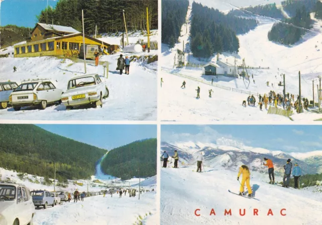 Carte postale ancienne postcard 10x15cm CAMURAC AUDE station de ski timbrée 1986