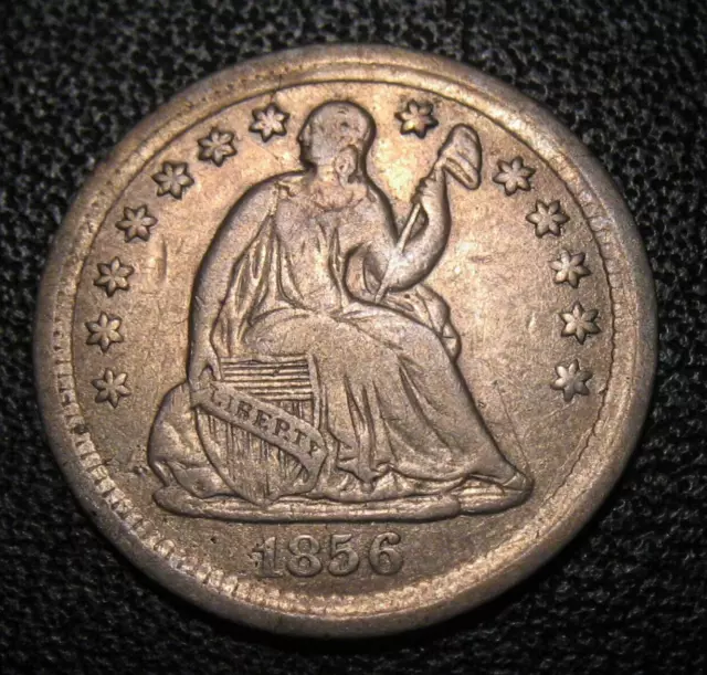 Old Us Coins 1856 Silver Liberty Seated Half Dime