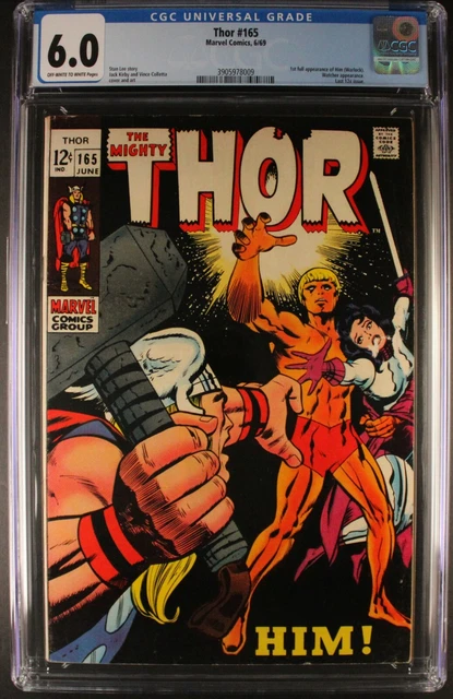 The Mighty THOR  #165 KEY  WARLOCK!!!  Nice CGC   3905978009