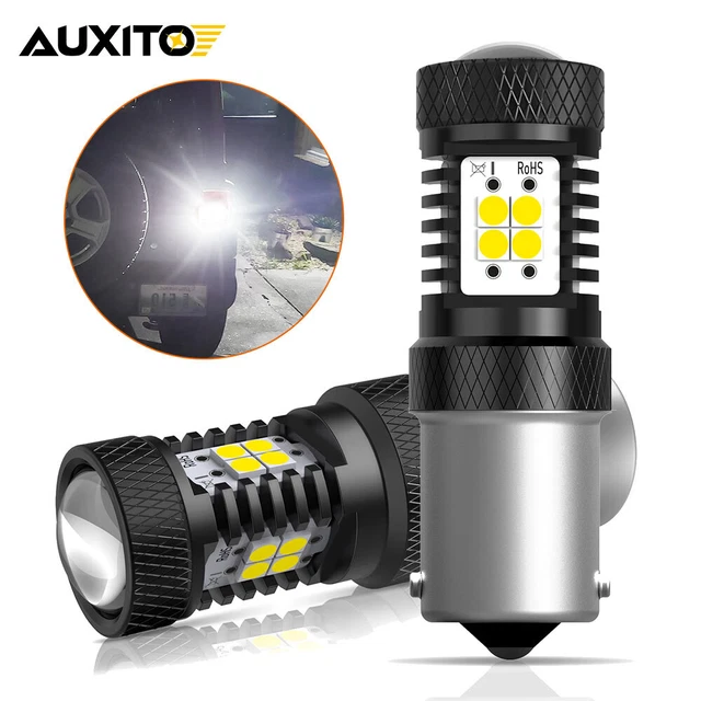 2/4X Light LED Bulb BA15S 1156 Reverse Brake Turn Stop Tail White Car Globe 12V