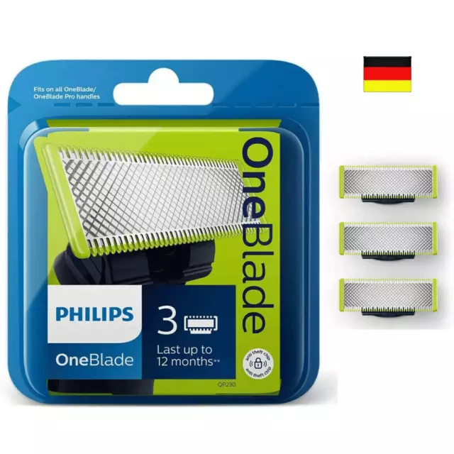 3x original Ersatzklingen Philips OneBlade QP230/50 Rasierklingen 3er Pack NEU