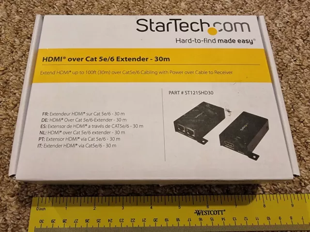 Startech HDMI OVER CAT 5e/6 EXTENDER ADAPTER KIT 30m ST121SHD30 UTP IR Verlängerung