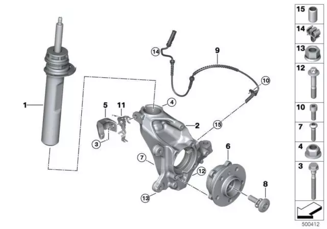 Original BMW 31316862701 - Federbein vorn links 2