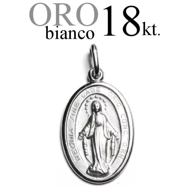 Medalla Colgante Regalo Virgen Milagrosa Oro 18kt. 750/1000 Comunión