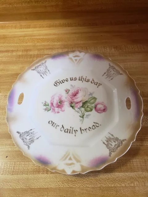 vintage bavaria ceramic bread dish give us this day our daily bread