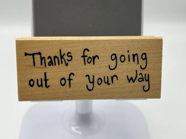 Wood Mounted Rubber Stamp Print. Thanks Message Card Making, Decoupage Crafts.