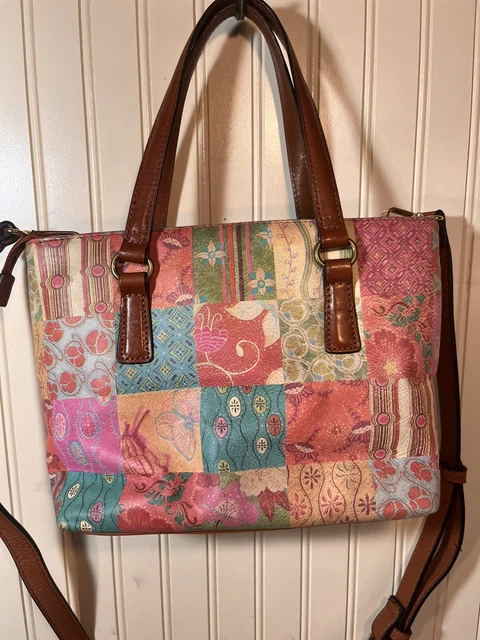 Fossil multi colored patchwork Leather Crossbody Bag ZB7013