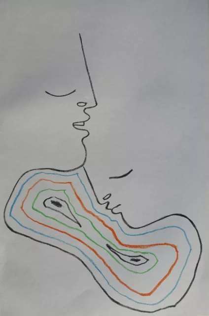 Jean COCTEAU : La tendresse, LITHOGRAPHIE Originale, 1957, MOURLOT