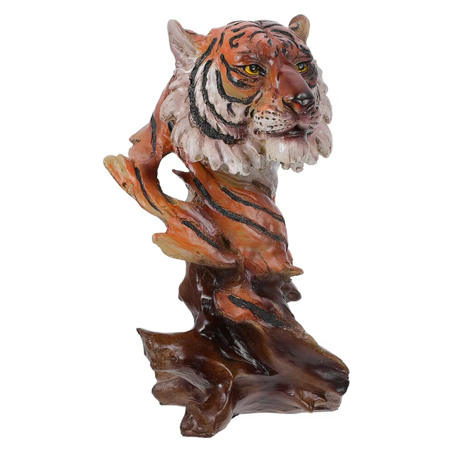 1pc Résine Tigre Figurine Tigre Modèle Tête de tigre Statue