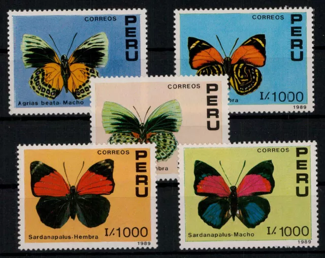 Peru; Schmetterlinge 1990 kpl. **