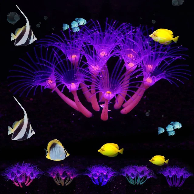 Fluorescence Sun flower Silicone Coral Artificial Decoration Silicone Ornament