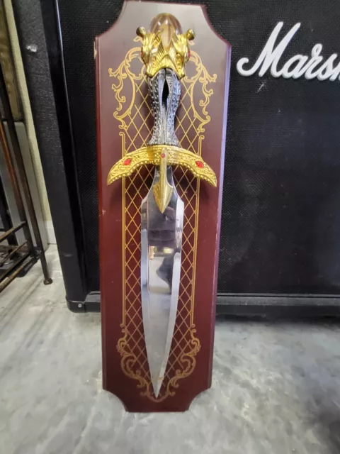 $175 Dragon Dagger King Arthur Excalibur Sphere of Light 16" Displ Franklin Mint