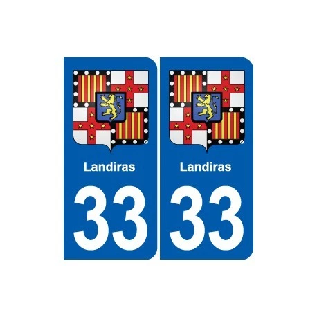 Autocollant Blason Ville Hourtin 33 - Dimensions Plaque Immatriculation, Résistant Aux Intempéries, Lot De 2