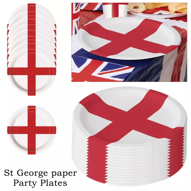 Inglaterra Desechable Papel Placa Ideal Decoración Europeo Fútbol 2024 Fiesta