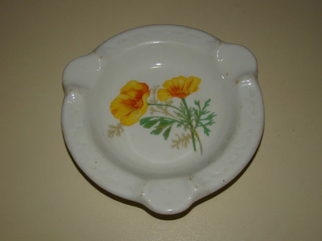 Santa Fe China Ashtray California Poppy