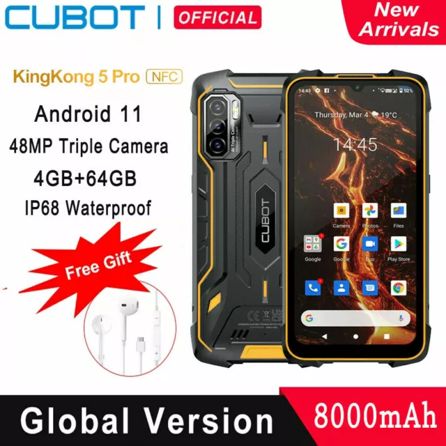 6” CUBOT KINGKONG 5 Pro NFC 8000mAh 4G Dual SIM Handy 64GB Android 11 Smartphone