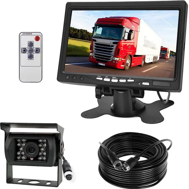 12-24V CCD Reversing Camera Kit For Lorry Horsebox + 7" TFT LCD Color Monitor UK