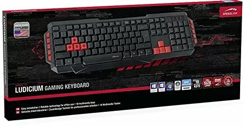 Speedlink LUDICIUM Gaming Tastatur USB Keyboard HU Layout 10 Multimediatasten PC